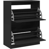 vidaXL Omarica za čevlje z 2 predaloma črna 80x42x108 cm | Shoptok.si