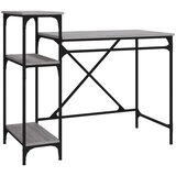 Maison Chic Pisalna miza - pisarniška miza - Računalniška miza s policami siva sonoma 105x50x90cm inž. les železo, (21785098) Cene