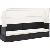 Maison Chic Vrtni kavč - Zunanji kavč s streho črn poli ratan, (22041745) | Shoptok.si