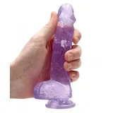 Realistic Dildo with Balls 6" 15 cm Purple