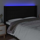  Uzglavlje crno 203 x 16 x 118/128 cm od tkanine | shoptok.hr