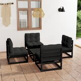 The Living Store Vrtna sedežna garnitura 5-delna z blazinami trdna borovina - Vrtna Sedežna Garnitura, (21470603) | Shoptok.si