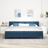  Krevet s Box springom s dušekom plavi 200x200 cm od tkanine | shoptok.hr