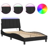  Okvir kreveta s LED-om bez madraca Hanko crni 100 x 200 cm baršunasti | shoptok.hr