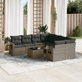 vidaXL 9-dijelni set vrtnih sofa od poliratana s jastucima sivi | shoptok.hr