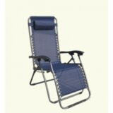 Messina baštenska stolica podesiva sa jastukom metalna plava 055681 Cene