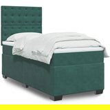 vidaXL Box spring krevet s madracem tamnozeleni 100x200 cm baršunasti | shoptok.hr