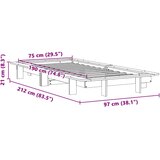  Okvir kreveta bez madraca bijeli 75 x 190 cm masivna borovina | shoptok.hr
