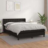  Box spring postelja z vzmetnico črn 140x190 cm umetno usnje, (20724577) Cene