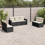  7-dijelni set vrtnih sofa od poliratana s jastucima crni | shoptok.hr