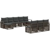 vidaXL Vrtna sedežna garnitura 10 pcs Siva poli ratan, (5000269491) | Shoptok.si