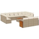 Maison Chic Seti vrtnega pohištva - Vrtna garnitura - Vrtni pohištvo set 14-delna z blazinami bež poli ratan, (21809419) | Shoptok.si