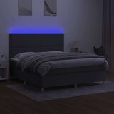  Krevet box spring s madracem LED tamnosivi 160x200 cm tkanina | shoptok.hr