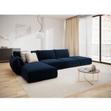 Mazzini Sofas Temno modra žametna kotna sedežna garnitura (levi kot/z ležalnikom) Vanda – | Shoptok.si