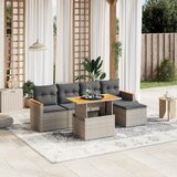 vidaXL 6-dijelni set vrtnih sofa od poliratana s jastucima sivi | shoptok.hr