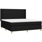 vidaXL Box spring postelja z vzmetnico črna 180x200 cm blago | Shoptok.si