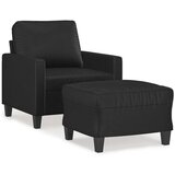  Fotelj s stolčkom za noge črn 60 cm umetno usnje, (20910157) | Shoptok.si