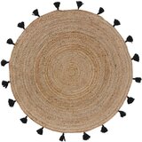 Douceur d intérieur Črna/naravna okrogla preproga ø 120 cm Shira – Cene