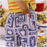 Favorite People Hlače Positano Trousers - White/Blue Bela Cene