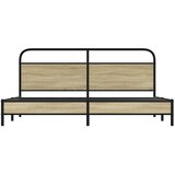  Metalni okvir kreveta bez madraca boja hrasta sonome 200x200 cm | Eponuda.com