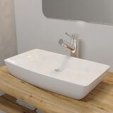 vidaXL luksuzni Keramički Pravokutni Umivaonik Bijeli 71 x 39 cm cijene