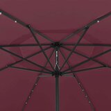  Vrtni suncobran s LED svjetlima i metalnom šipkom 400 cm bordo | shoptok.hr