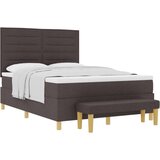 postelja s škatlo z vzmetnico in klopjo temno rjava 140x190 cm tkanina, (22082968) | Shoptok.si