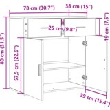 vidaXL Ormarić / Komoda Staro drvo 79 x 38 x 80 cm Konstruirano drvo | shoptok.hr