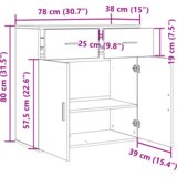 vidaXL Strani šal s predalom s polico Stari les 79 x 38 x 80 cm Konstruiran les | Shoptok.si