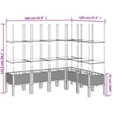  Vrtna sadilica s rešetkom bijela 160 x 120 x 142 5 cm PP | shoptok.hr
