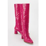 LuviShoes BELIS Women's Fuchsia Print Heeled Boots cene