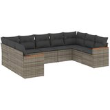  The Living Store Vrtna sedežna garnitura 9-delna z blazinami siv poli ratan - Vrtna Sedežna Garniture, (21467808) | Shoptok.si