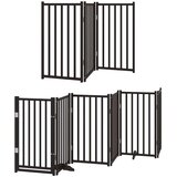  Vrata za pse s vratašcima 12 panela sklopiva 600 cm drvo topole Crna 50 x 90 x 2 cm | shoptok.hr