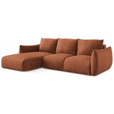 Makamii Sklopiva kutna garnitura od šenila boja terakote (s lijevim kutom/s ležaljkom) Leila – | shoptok.hr