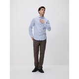 Reserved Regular fit košulja s mješavinom lana - svjetloplavo | shoptok.hr