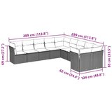  10-dijelni set vrtnih sofa poliratan s jastucima svijetlosivi | shoptok.hr