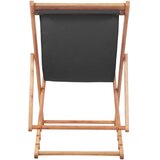  Sklopiva ležaljka za plažu od tkanine s drvenim okvirom siva | shoptok.hr