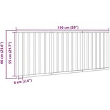 vidaXL Vrata za pse zložljiva 3 paneli bela 150 cm topolovina | Shoptok.si