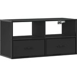 Maison Chic TV omarica - TV enota - Televizijska omarica črna 80x31x39,5 cm inženirski les in kovina, (21698806) Cene
