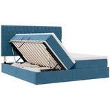  Krevet s od storage s madracem Tamno plava 200 x 200 cm Baršun | shoptok.hr