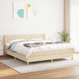  Krevet s oprugama i madracem krem 160x200 cm od tkanine Cijene