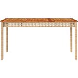  Vrtni stol bež 140 x 80 x 75 cm od poliratana i drva bagrema | shoptok.hr