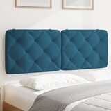 vidaXL Vzglavna stranica modra 120 cm žamet Cene