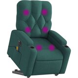 vidaXL Električni masažni naslonjač na podizanje tkanina tamnozeleni | shoptok.hr