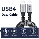Velteh Kabl USB Tip C Thunderbolt 3 KT-USB4.05M 100W (20V 5A) 0.5m | ePonuda.com