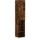 Maison Chic Visoka omara - Komoda - Predalnik dimljeni hrast 34,5x34x180 cm inženirski les, (21722272) Cene