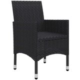  3-dijelni vrtni blagovaonski set s jastucima crni | shoptok.hr