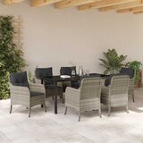  Vrtni set za objed 7 kom. Svijetlo siva poliratan | shoptok.hr