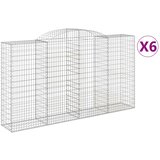  Lučne gabionske košare 6 kom 300x50x160/180cm pocinčano željezo | shoptok.hr