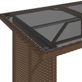  Vrtni stol sa staklenom pločom smeđi 110x68x70 cm od poliratana | Eponuda.com